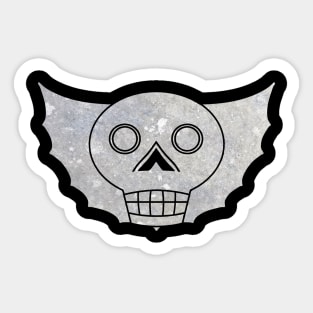 Bat Winged Skull - Stone Sticker
